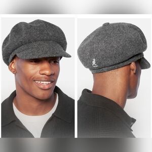 NEW KANGOL WOOL SPITFIRE CAP NEWSBOY CHARCOAL UNISEX MEDIUM